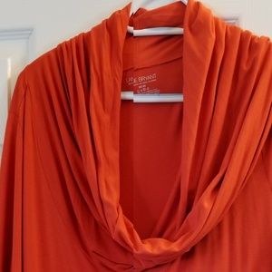 Orange cowl neck blouse